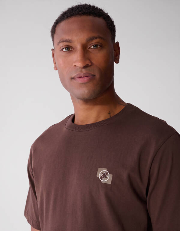 Einfarbiges T-Shirt Braun SHOEBY MEN