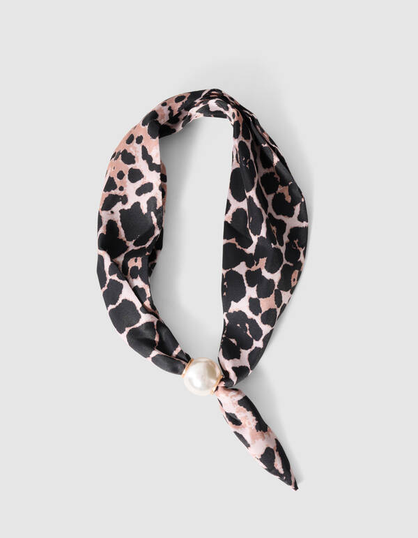 Pearl Leopard Schal-Halskette Braun SHOEBY ACCESSOIRES