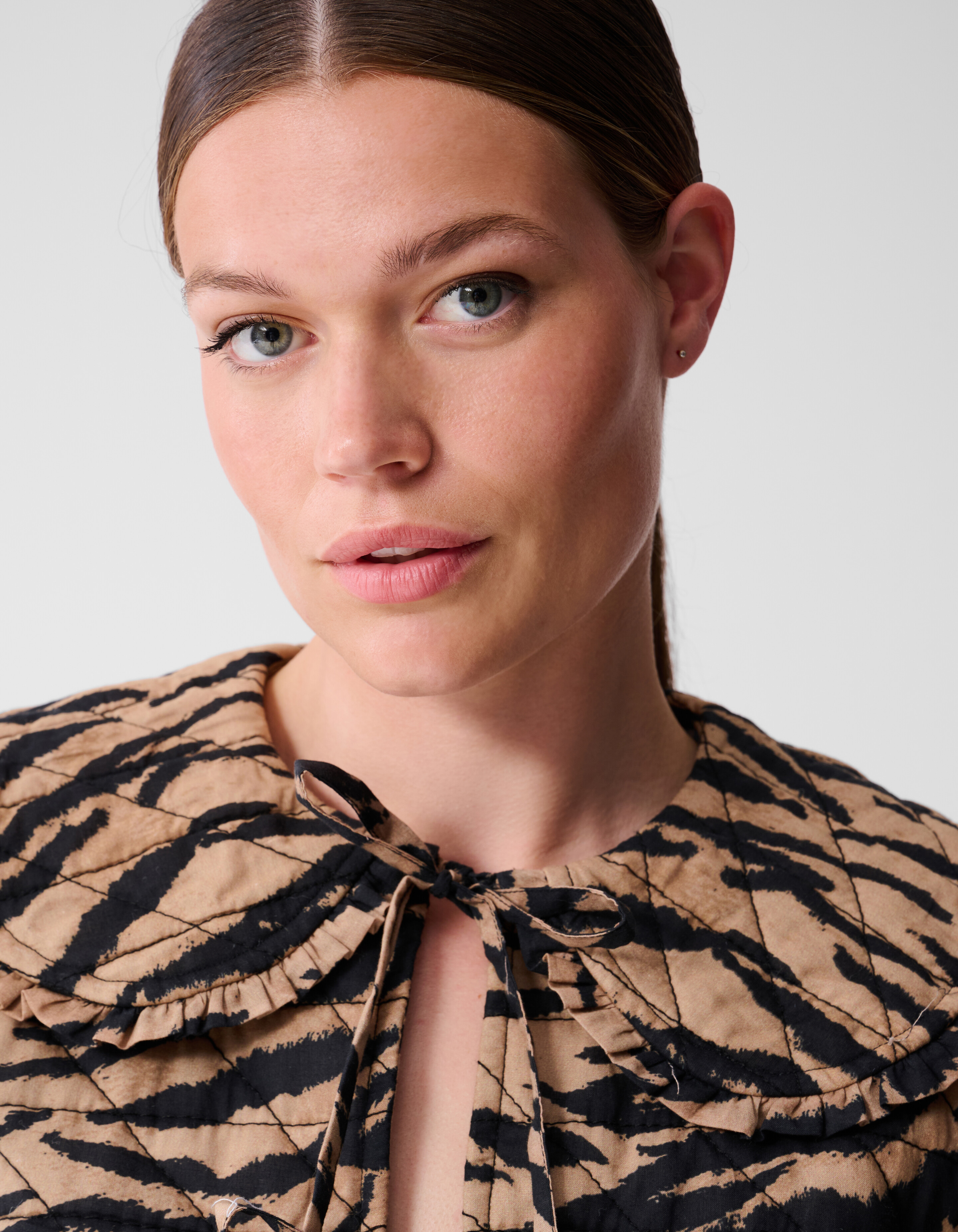 Tiger Kragen Jacke Braun SHOEBY WOMEN