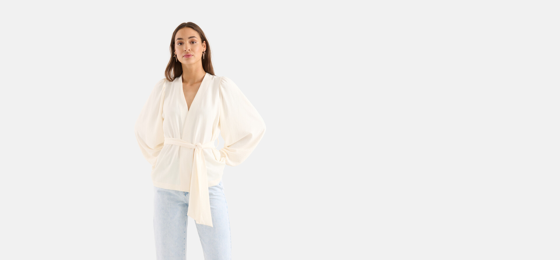 Wickelbluse Off White SHOEBY WOMEN