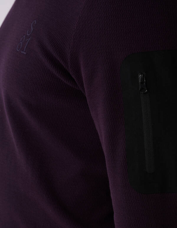 Pocket Langarm-T-Shirt Dunkelrot SHOEBY MEN