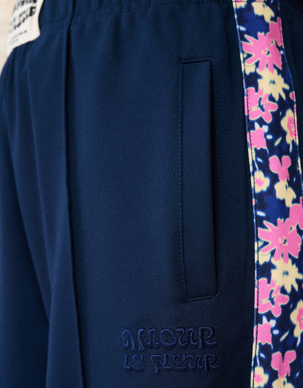 Dunkelblaue Hose mit weitem Bein und Blumenmuster SHOEBY GIRLS