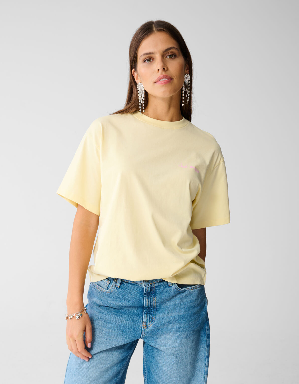 Cocktail Kunst T-Shirt Lichtgelb SHOEBY WOMEN