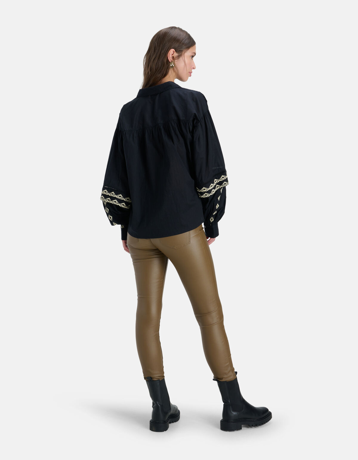 Bluse mit Stickerei Schwarz SHOEBY WOMEN