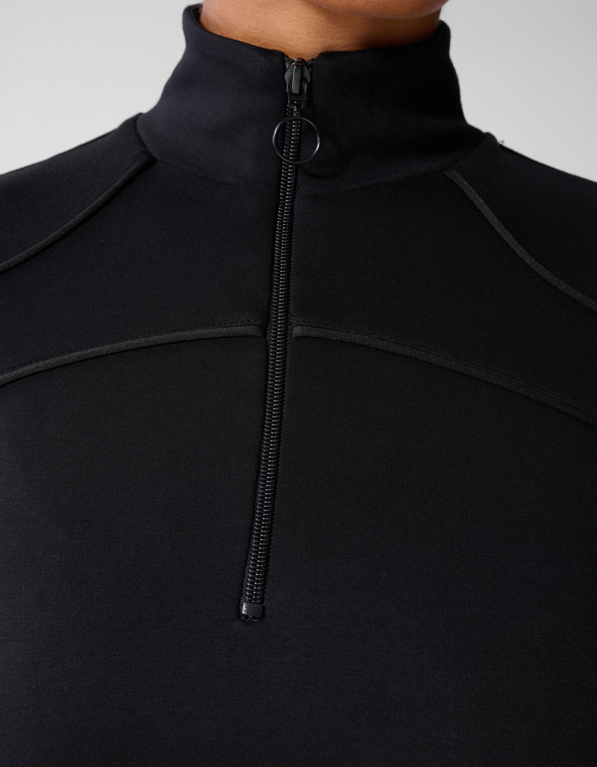 Aangesloten Zipper Longsleeve Top Zwart SHOEBY WOMEN