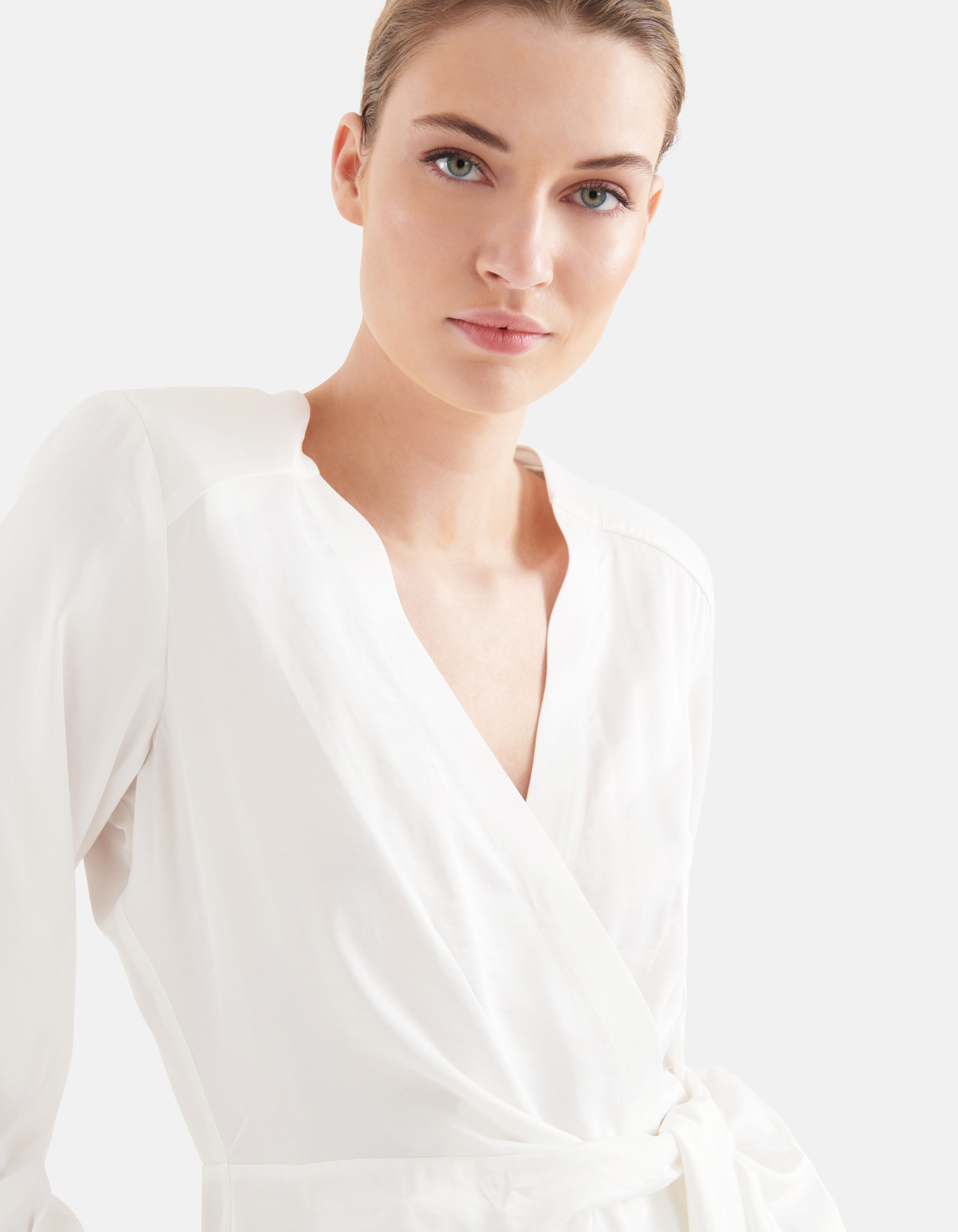 Satin-Wickelbluse Off White von Mieke SHOEBY WOMEN