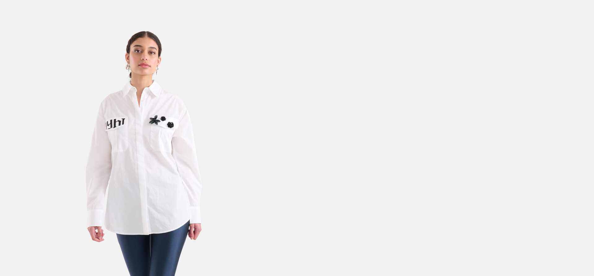 3D-Stickerei Bluse Weiß SHOEBY WOMEN