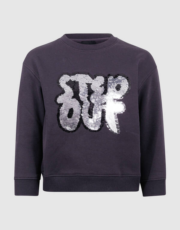 Zwei-Wege-Paillettenpullover Dunkelgrau SHOEBY BOYS