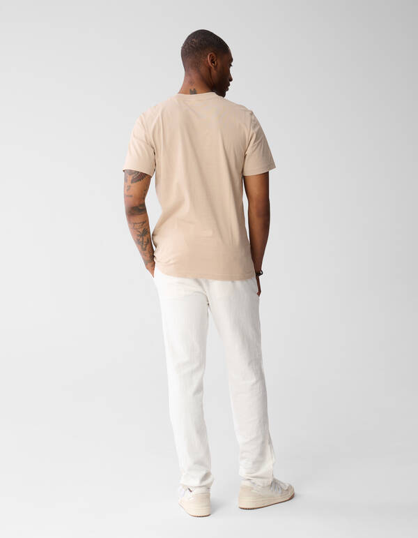 Gemischter Text Kunstwerk T-shirt Sand SHOEBY MEN