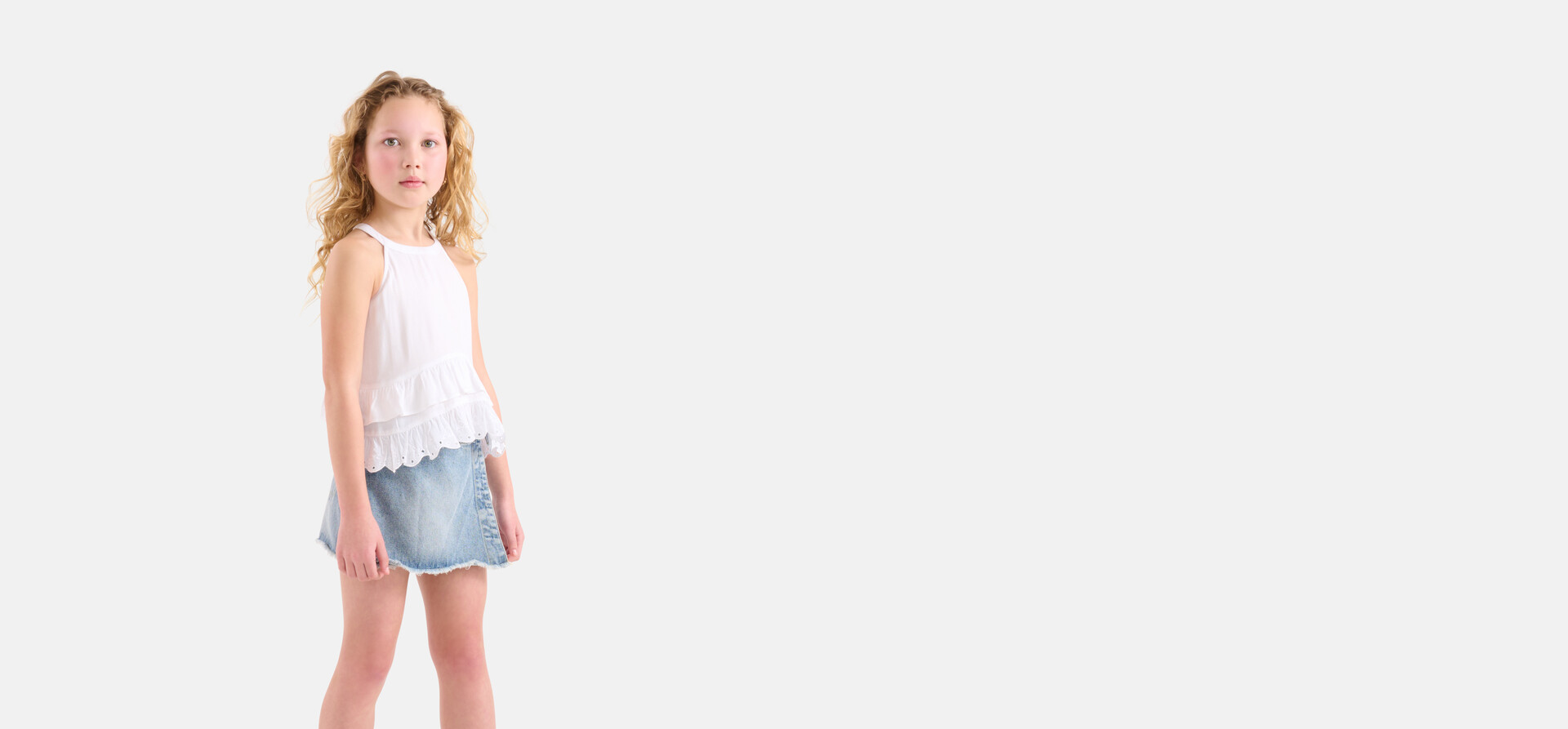 Besticktes Neckholder-Top Weiß SHOEBY GIRLS