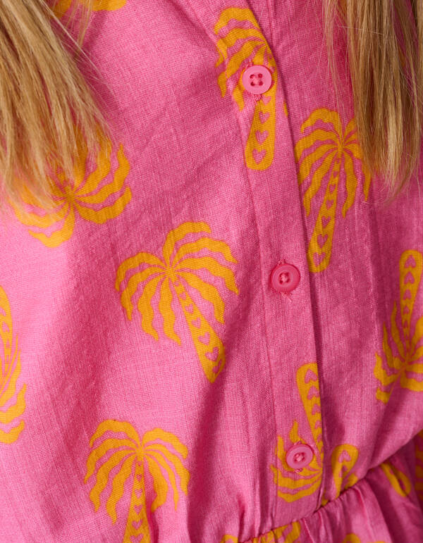 Minikleid mit Palmenmuster, Rosa SHOEBY GIRLS