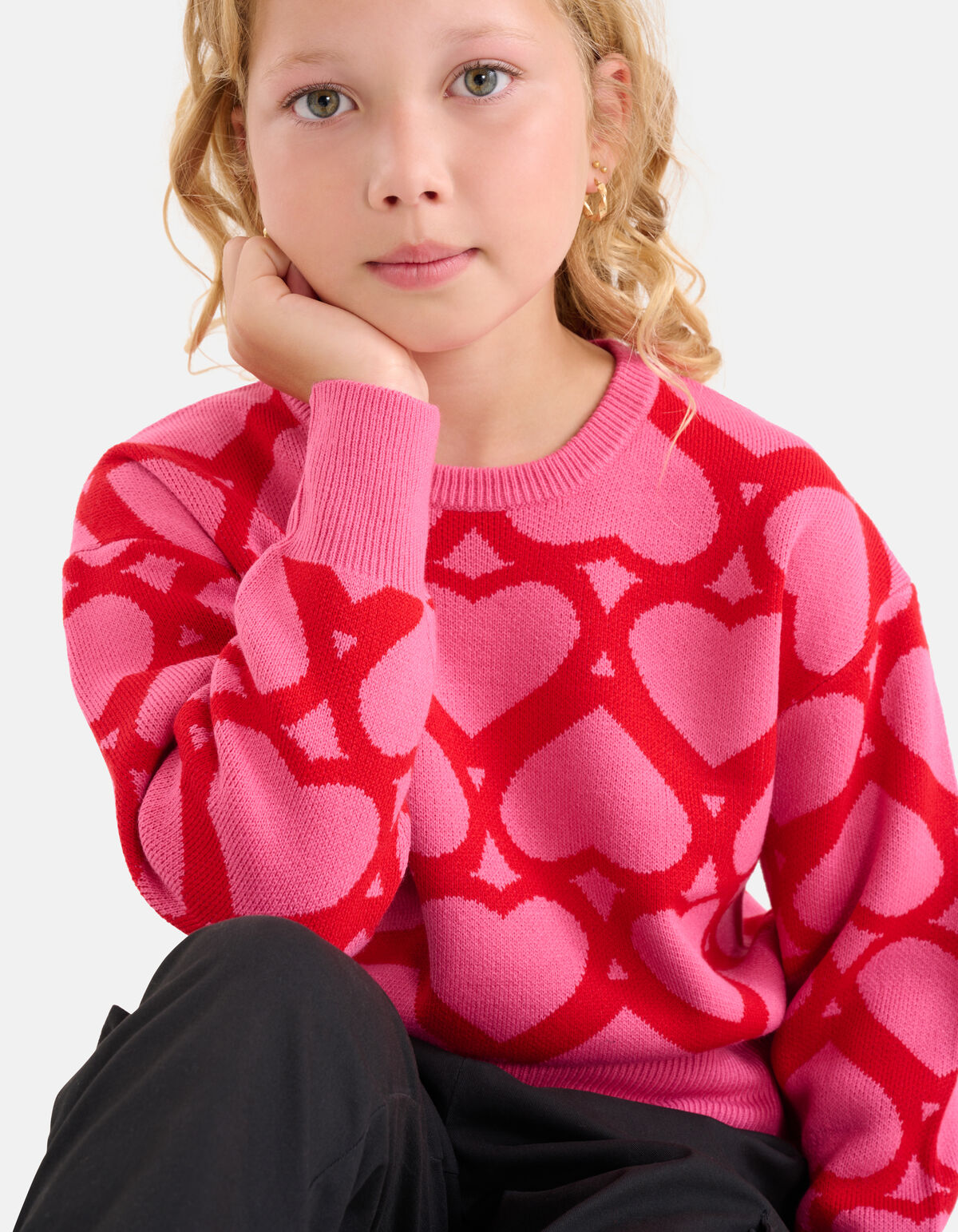 Bedruckter Jacquard-Pullover Rosa SHOEBY GIRLS