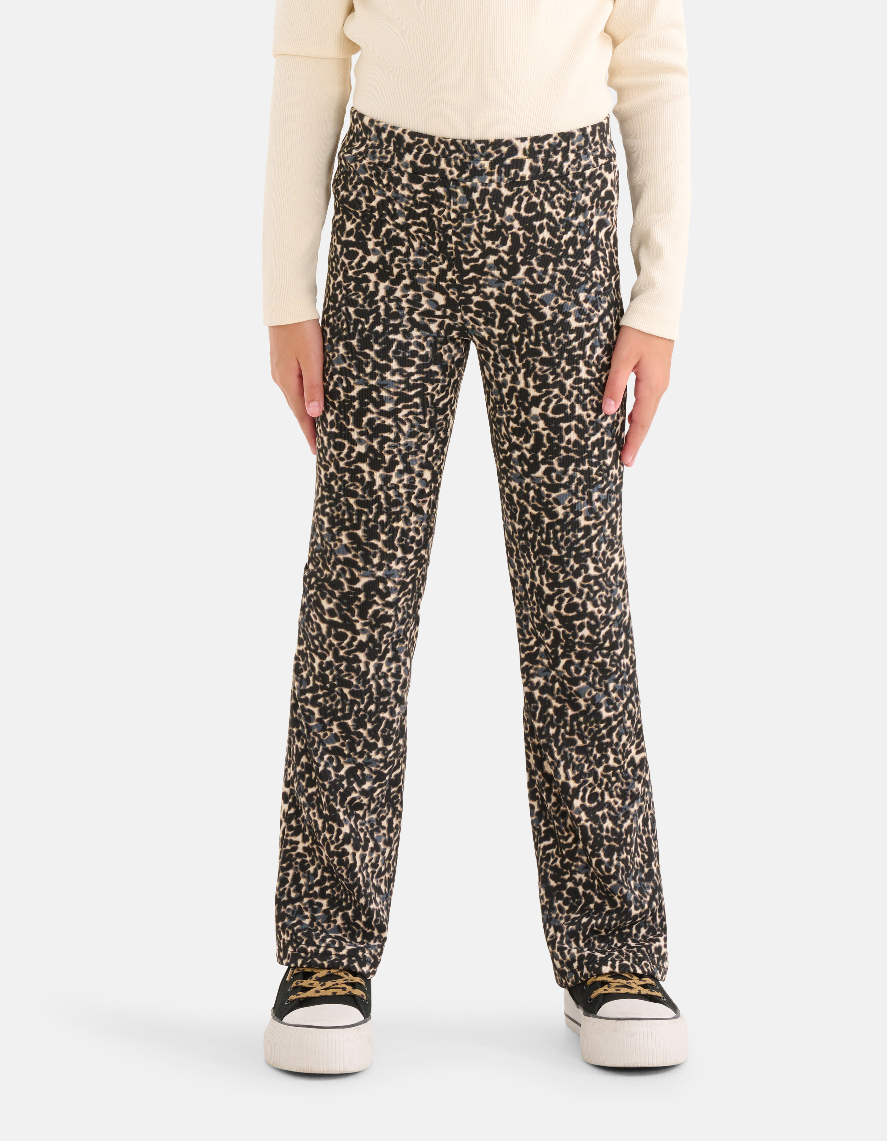 Ausgestellte Hose mit abstraktem Druck Braun SHOEBY GIRLS
