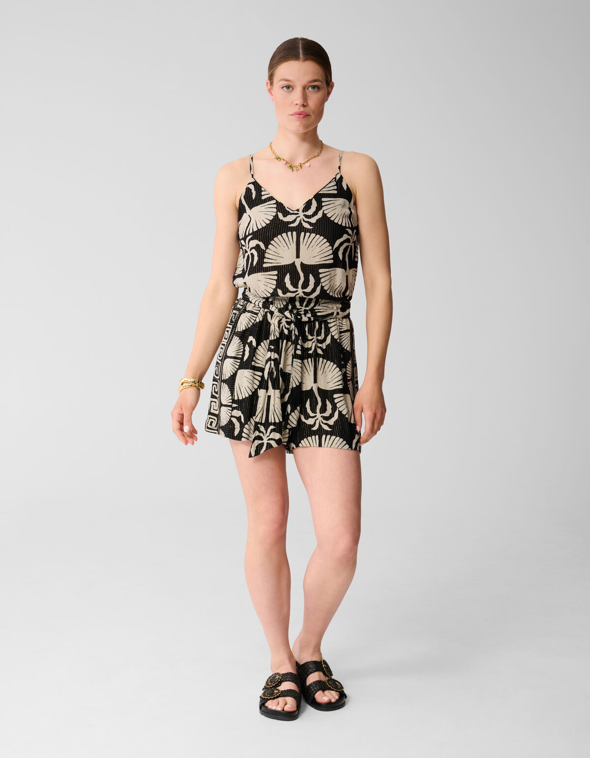 Bedrucktes Singlet Schwarz/Weiß SHOEBY WOMEN