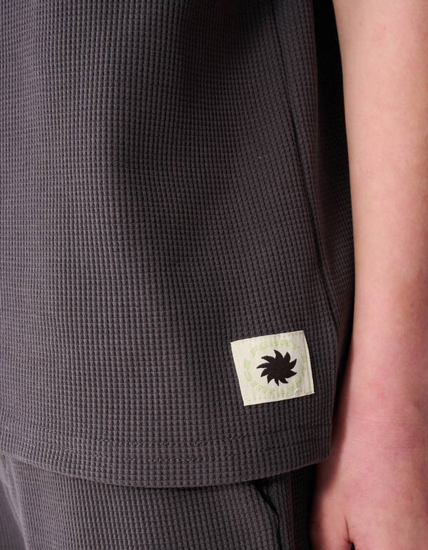 Waffelstruktur T-Shirt Dunkelgrau SHOEBY BOYS