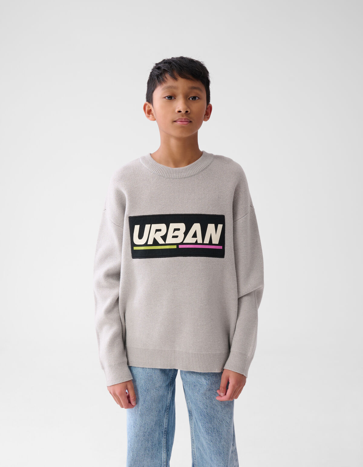Text-Pullover Grau SHOEBY BOYS