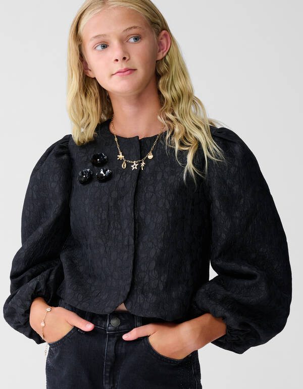Blazer mit Blumenmuster Schwarz SHOEBY GIRLS