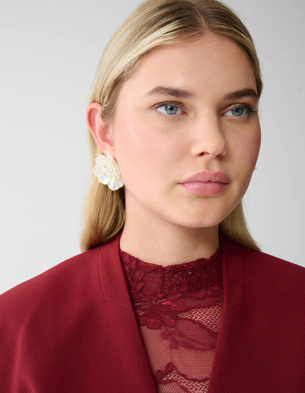 Blumenohrringe Off White SHOEBY ACCESSOIRES