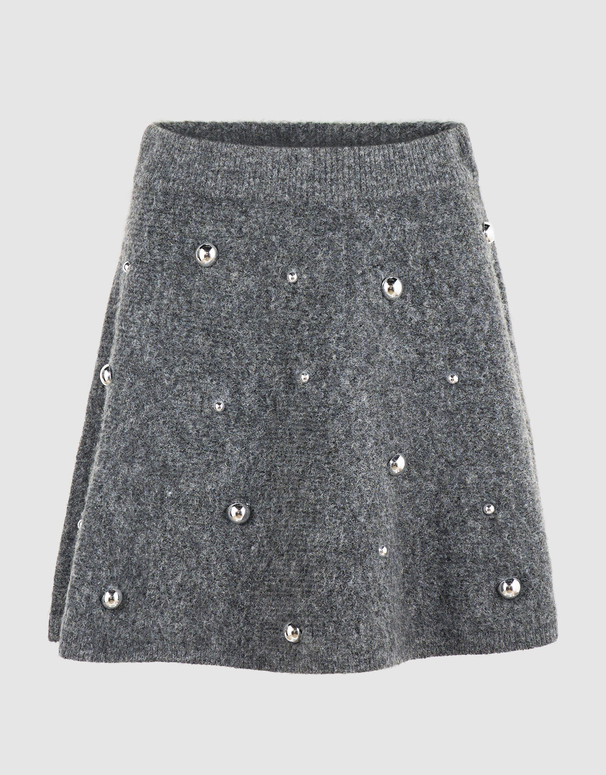 Gestrickter Rock mit Nieten grau SHOEBY WOMEN
