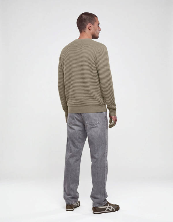 Rippstrick Pullover Grun SHOEBY MEN