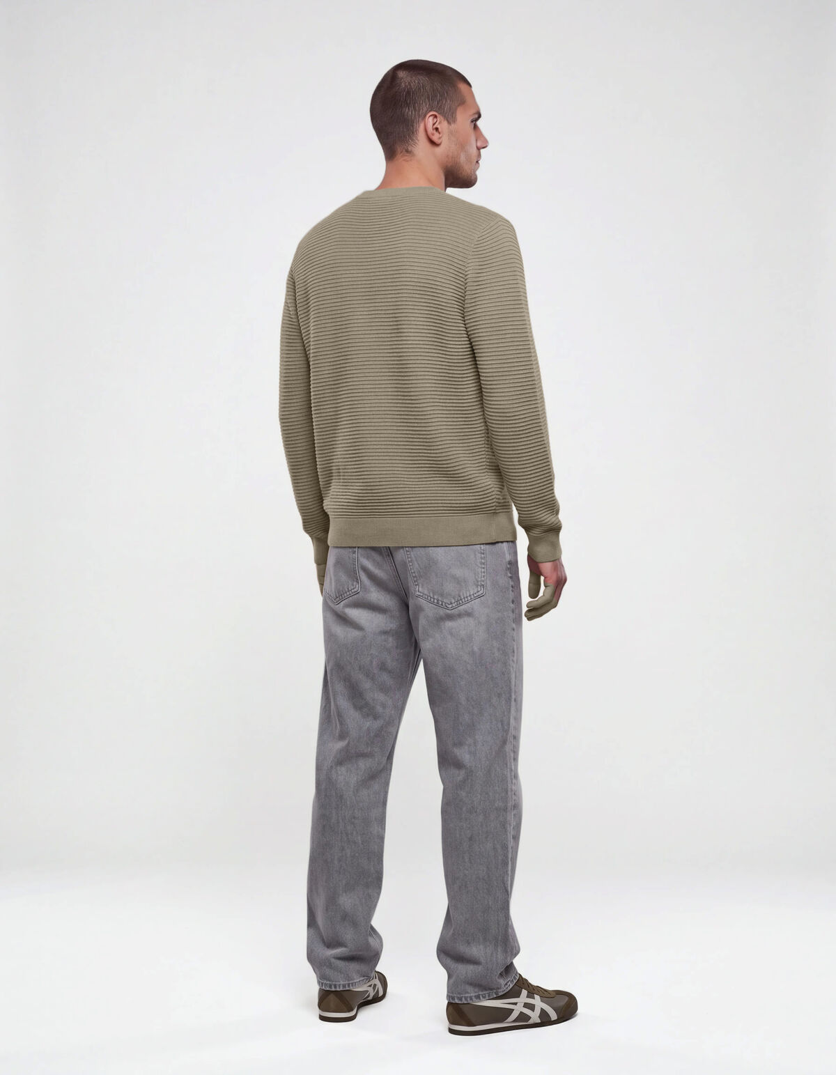 Rippstrick Pullover Grun SHOEBY MEN