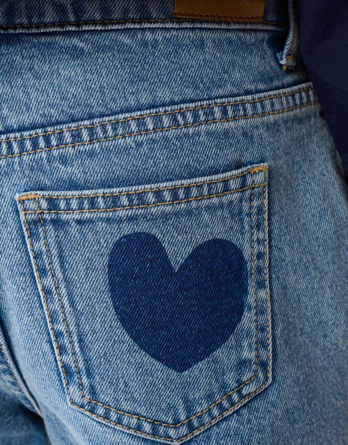 Bedruckte Heart Mom Fit Jeans Blau SHOEBY GIRLS