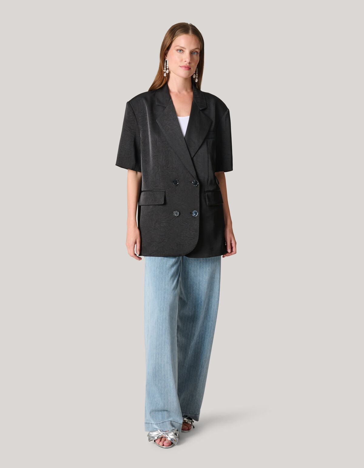 Übergroßer Blazer mit kurzen Ärmeln Schwarz SHOEBY WOMEN