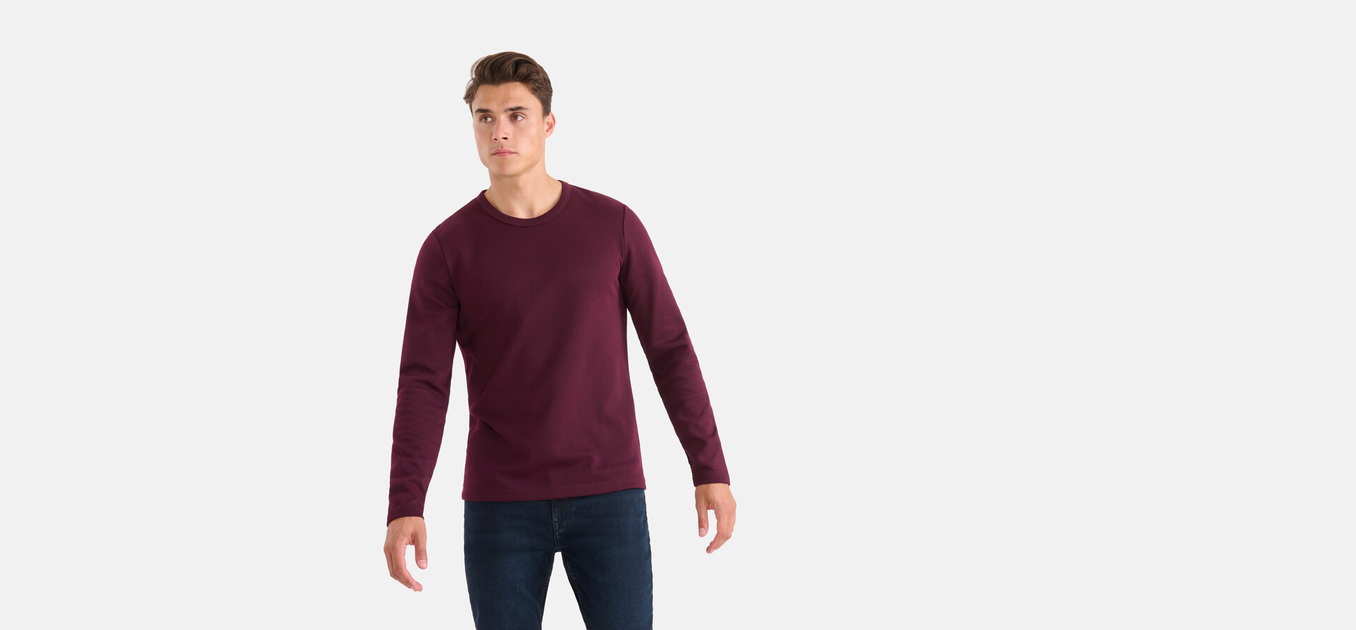 Textur-T-Shirt Bordeaux SHOEBY MEN