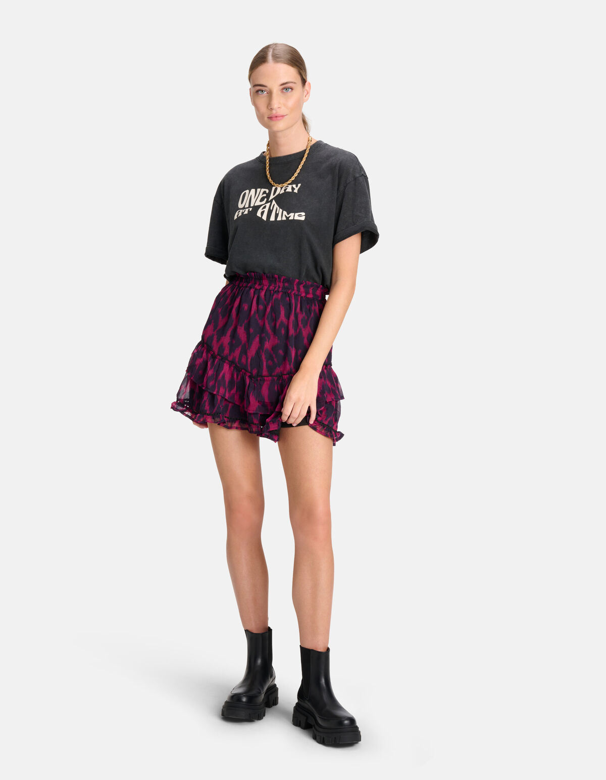 Rock mit Leopardenmuster Lila SHOEBY WOMEN