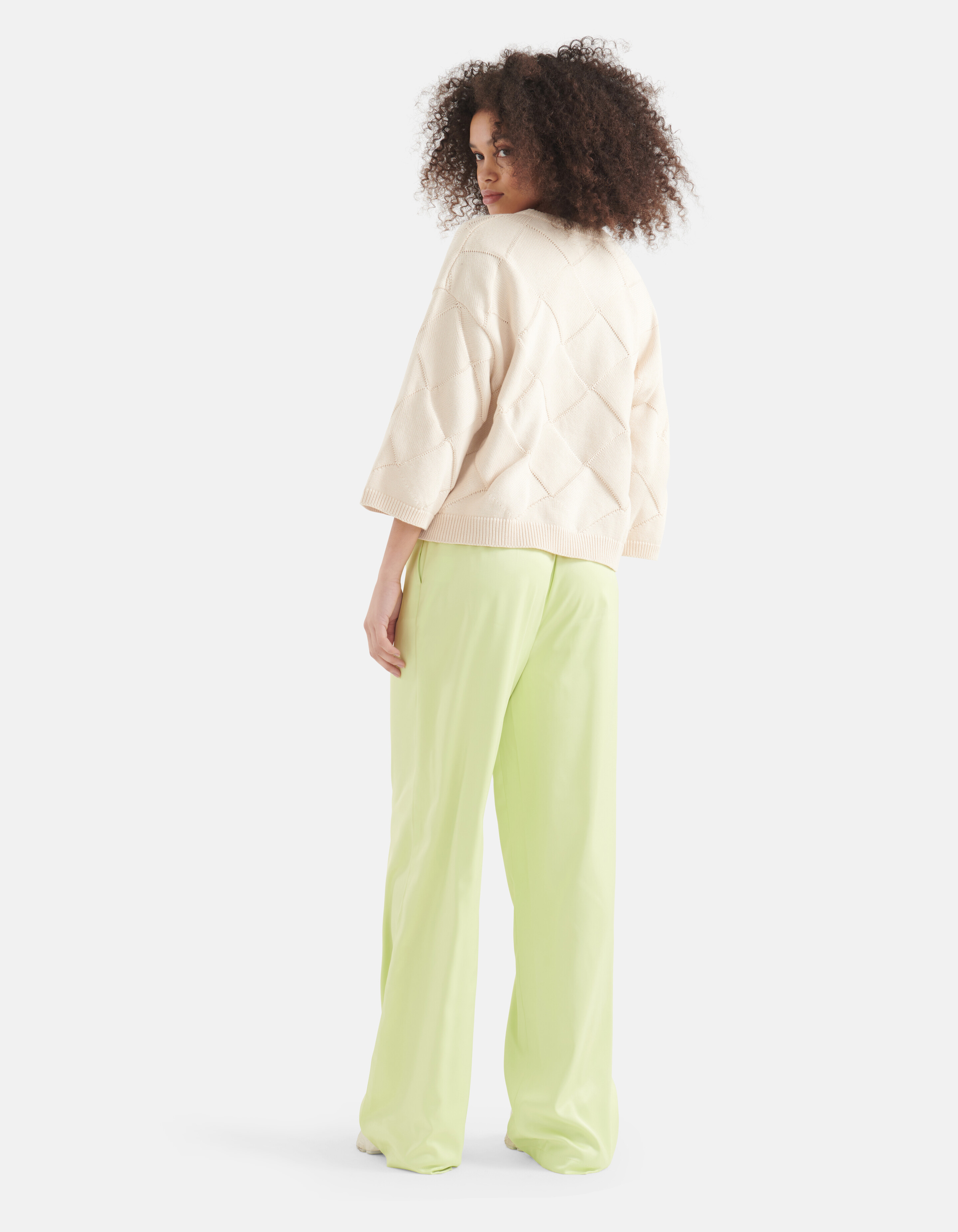 Karierter Strickpullover Offwhite SHOEBY WOMEN