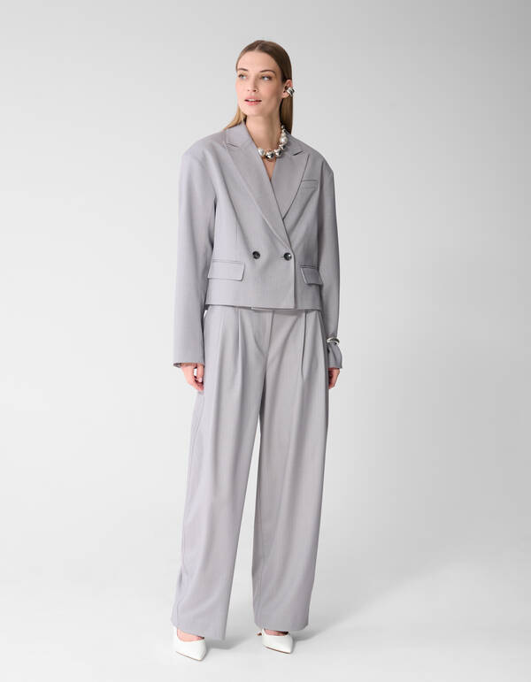 Pinstripe Barrel Fit Hose Hellgrau SHOEBY WOMEN