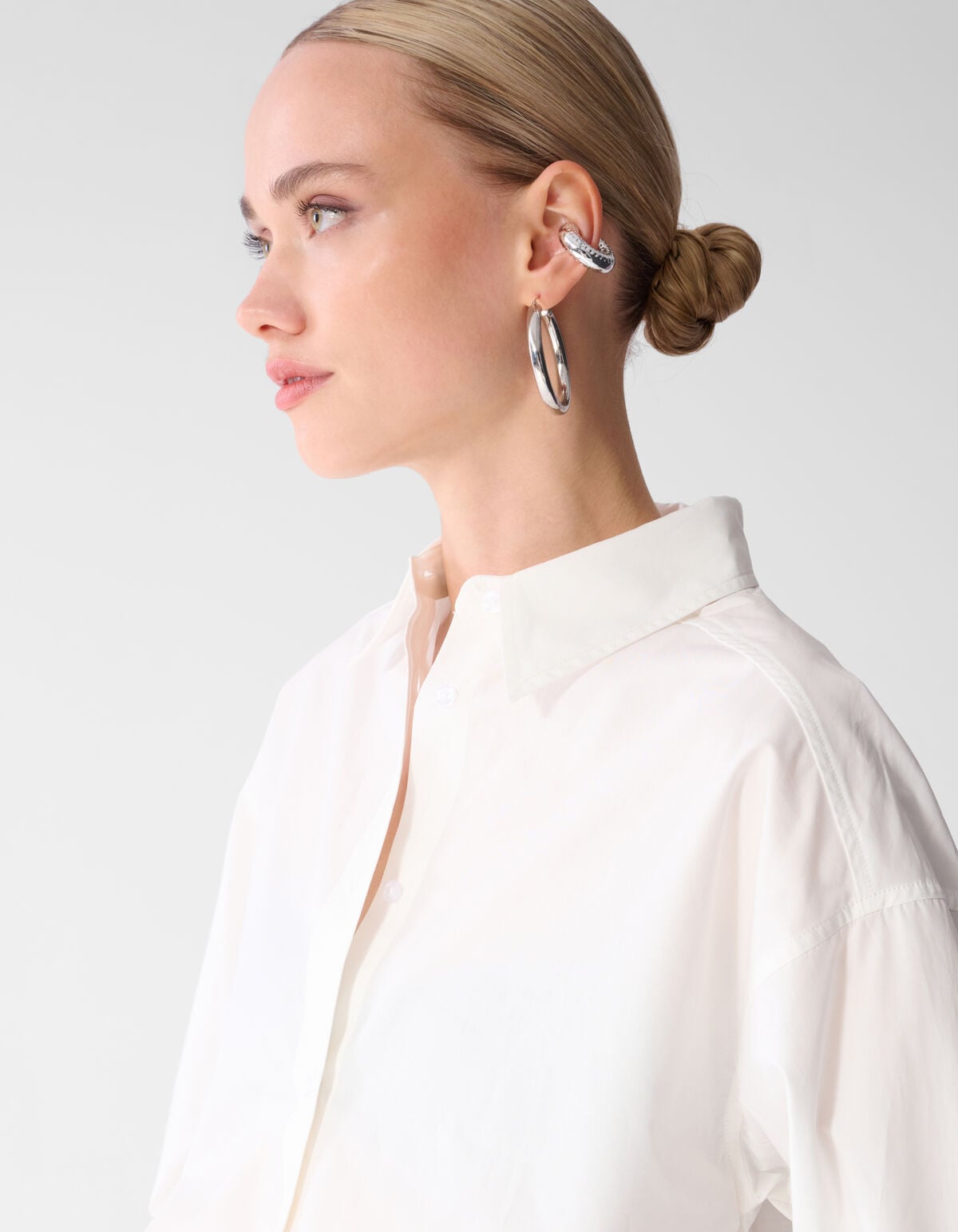 Bluse mit Ringmanschetten Wei&szlig; SHOEBY WOMEN