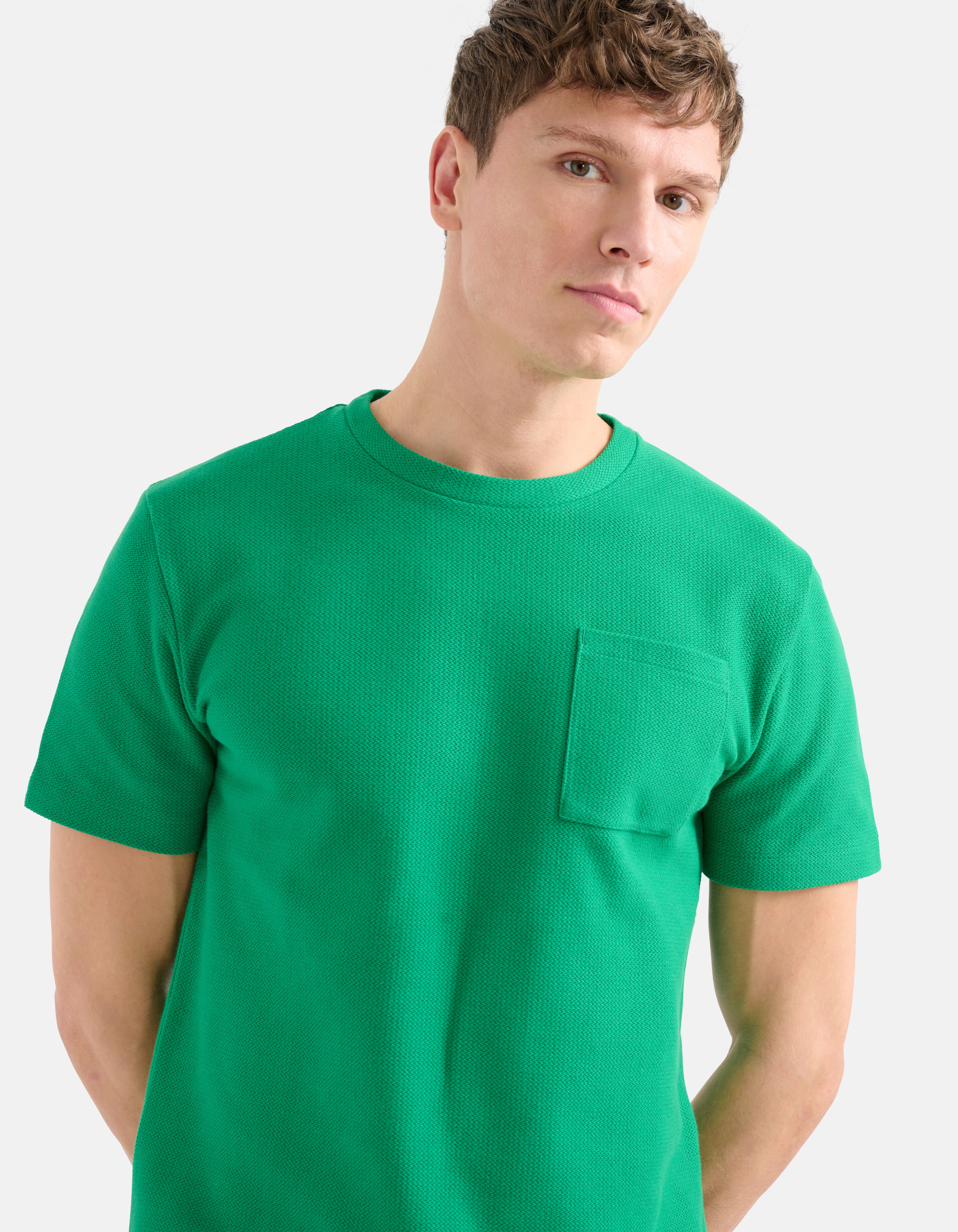 Textur-T-Shirt Grün SHOEBY MEN