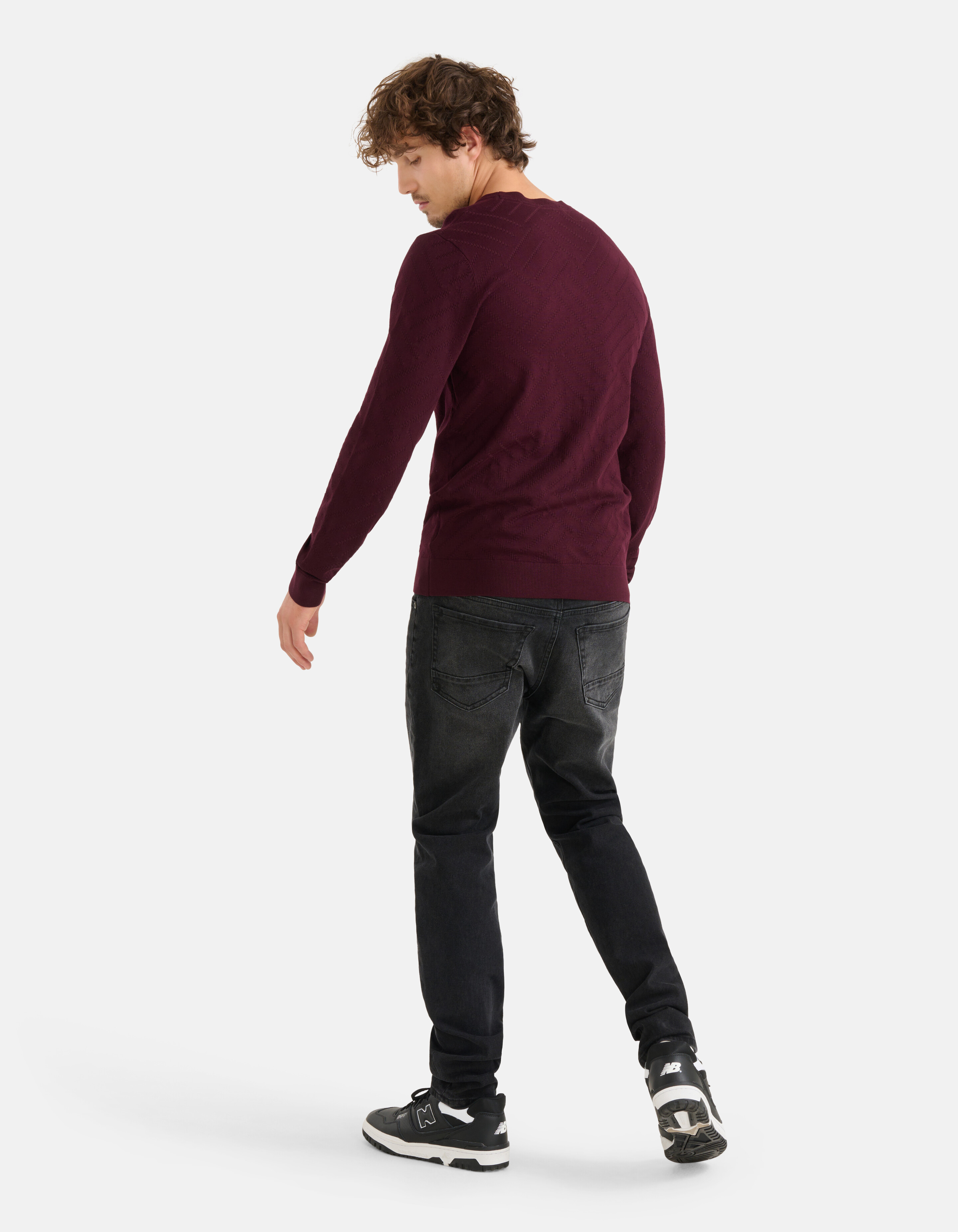 Diagonaler Pullover Bordeaux SHOEBY MEN