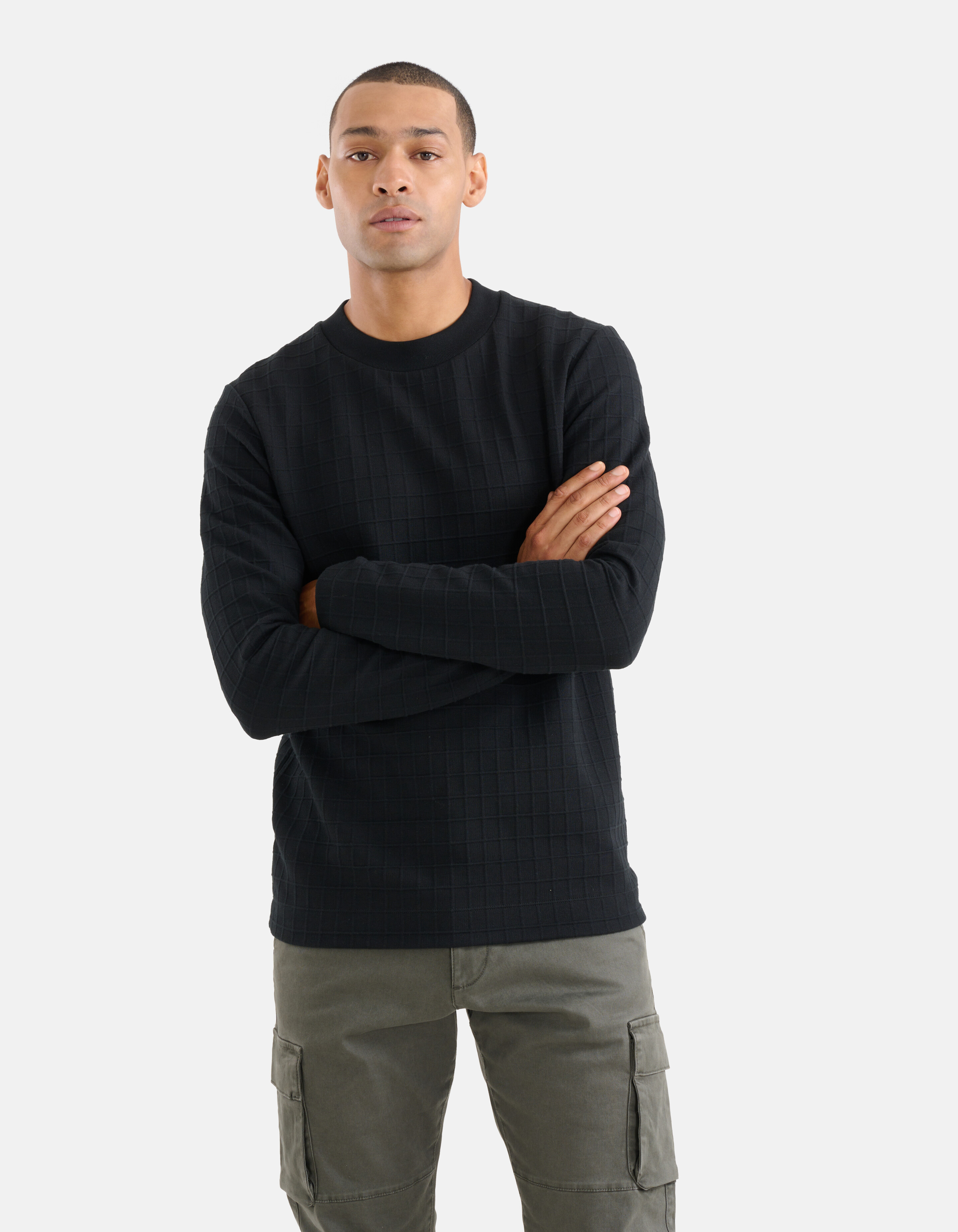 Struktur Pullover Schwarz SHOEBY MEN