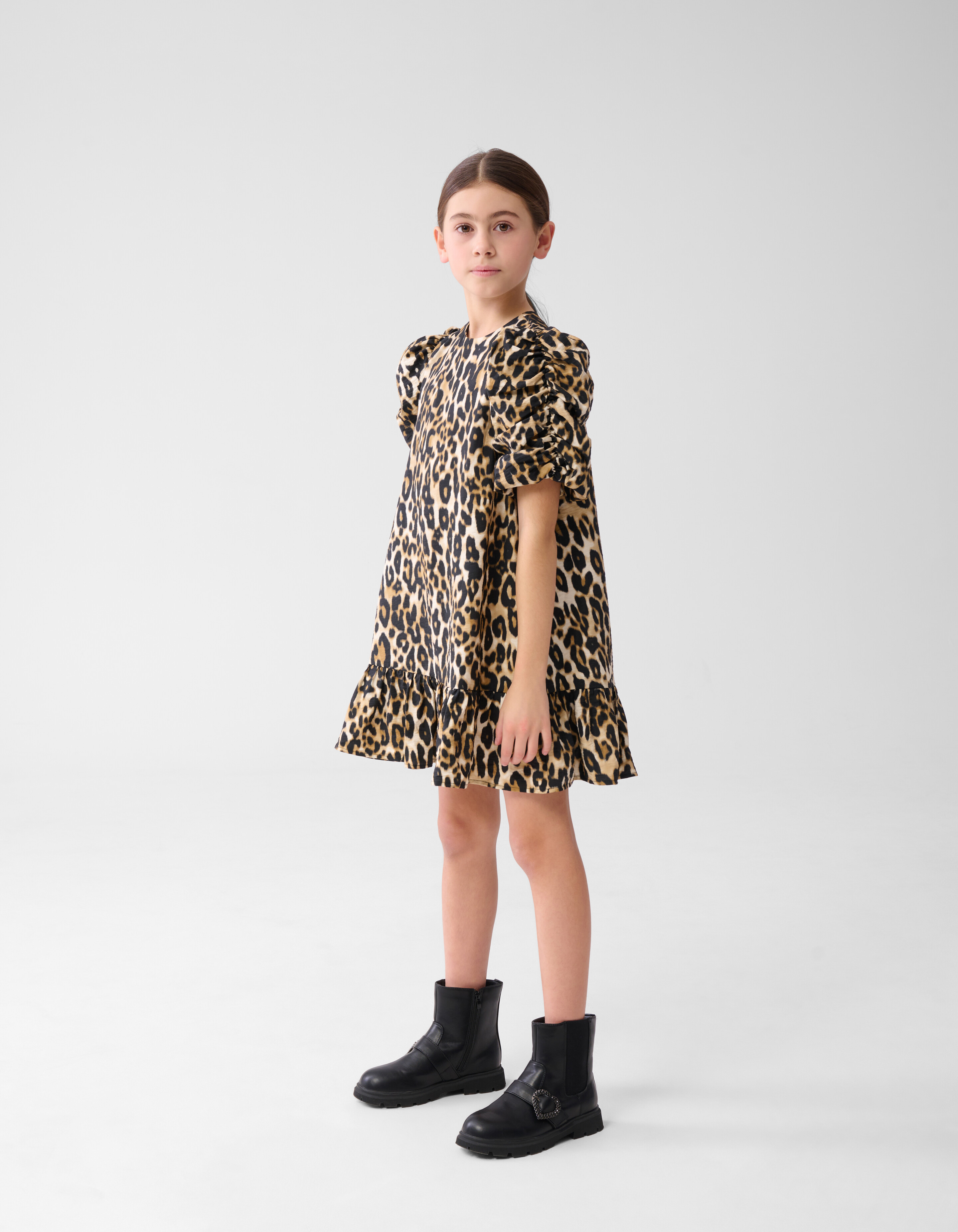 Bedrucktes Leopardenkleid Braun SHOEBY GIRLS