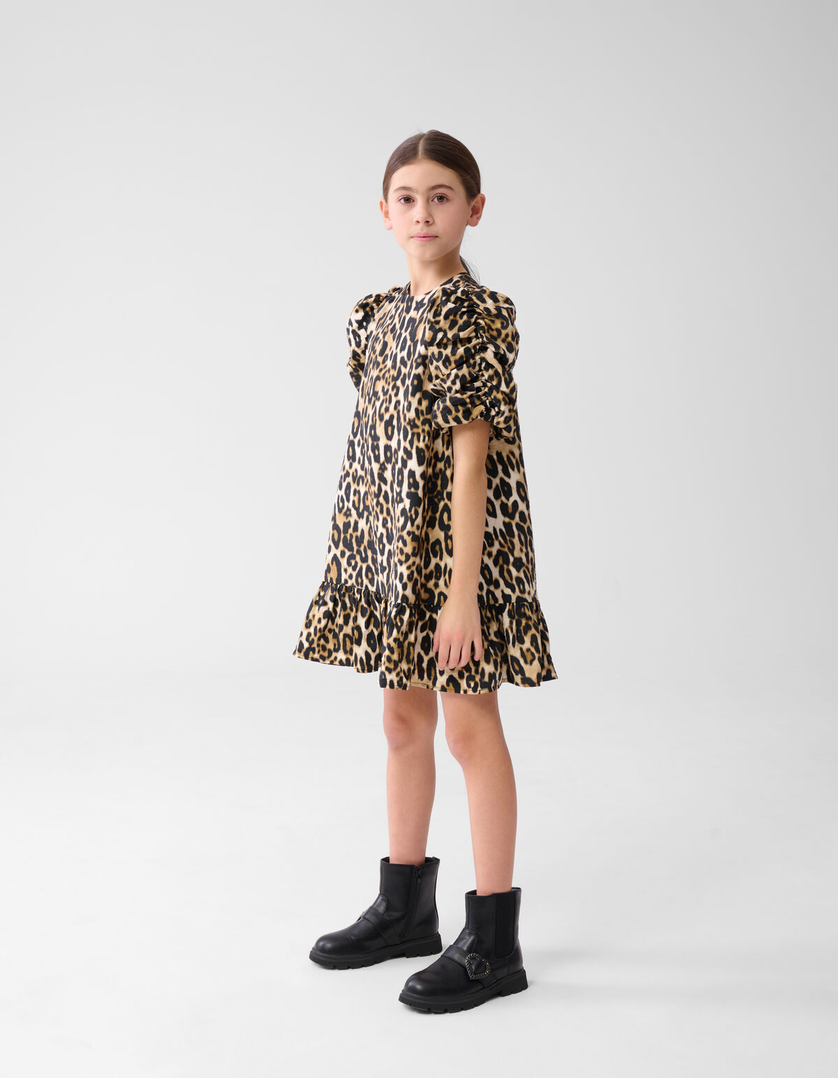 Bedrucktes Leopardenkleid Braun SHOEBY GIRLS
