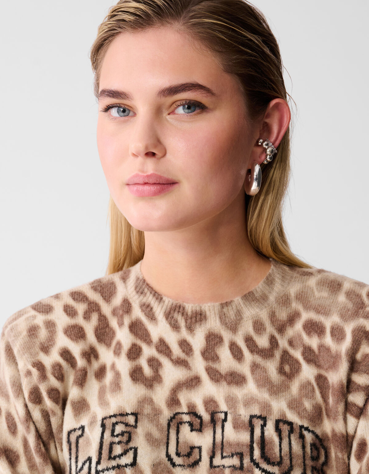 Leopard Artwork Strickpullover Sand SHOEBY WOMEN