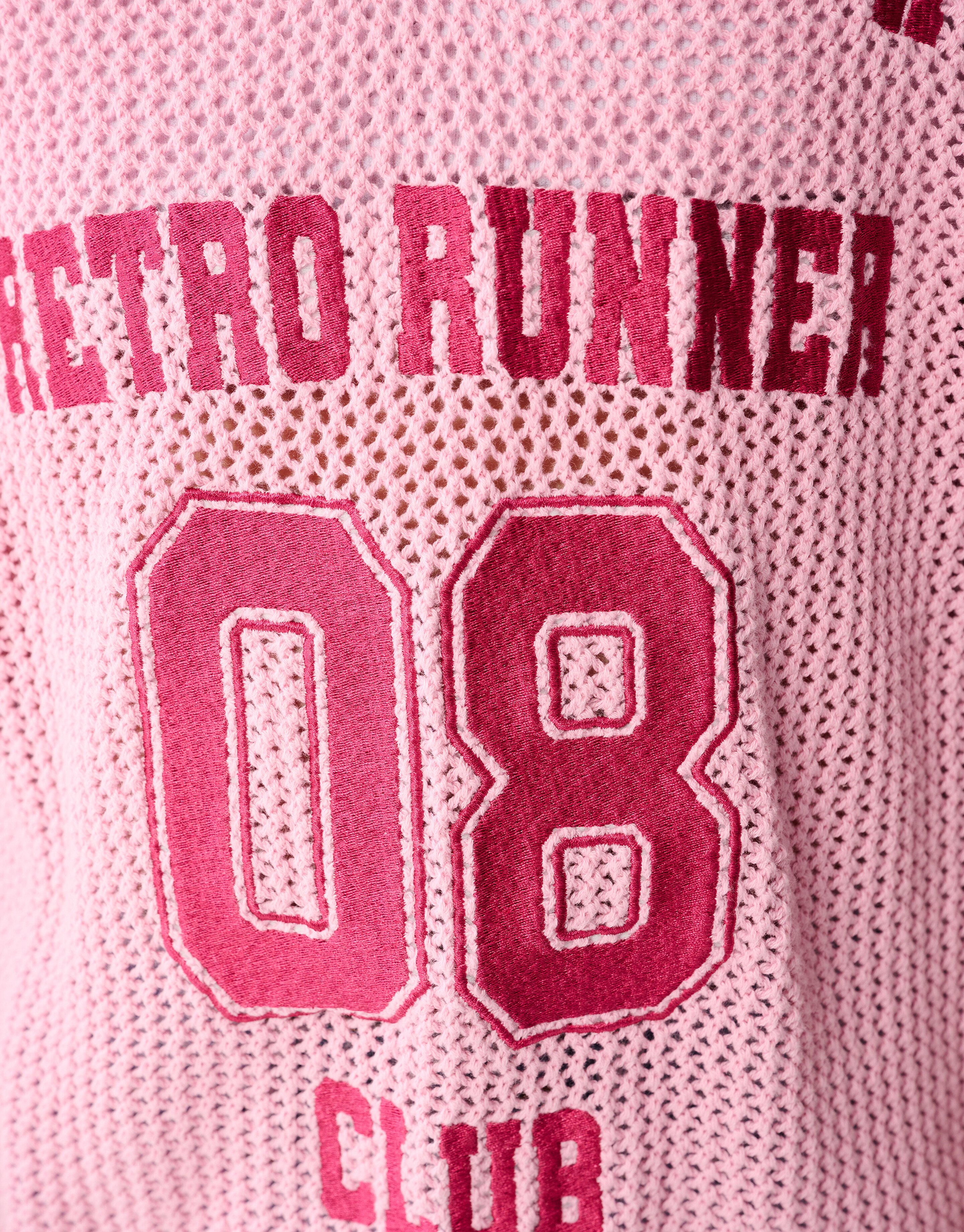 Strick-Baseball-T-Shirt Rosa SHOEBY GIRLS