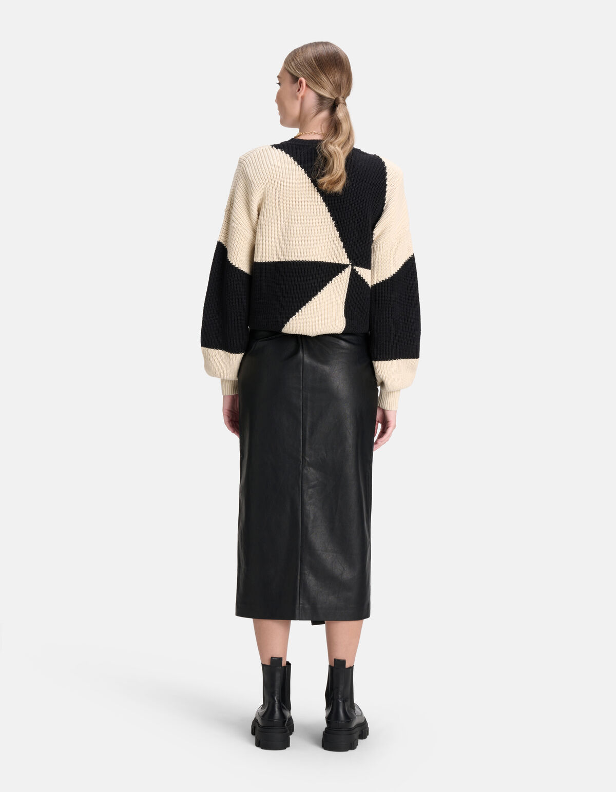 Midirock aus veganem Leder Schwarz By Mieke SHOEBY WOMEN