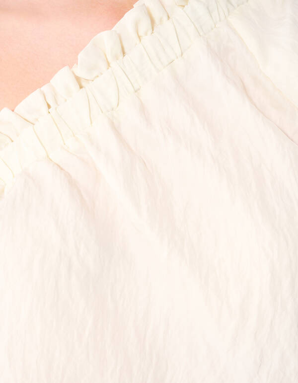 Asymmetrische Twist Puff Top Gebrochen Wei&szlig; SHOEBY WOMEN