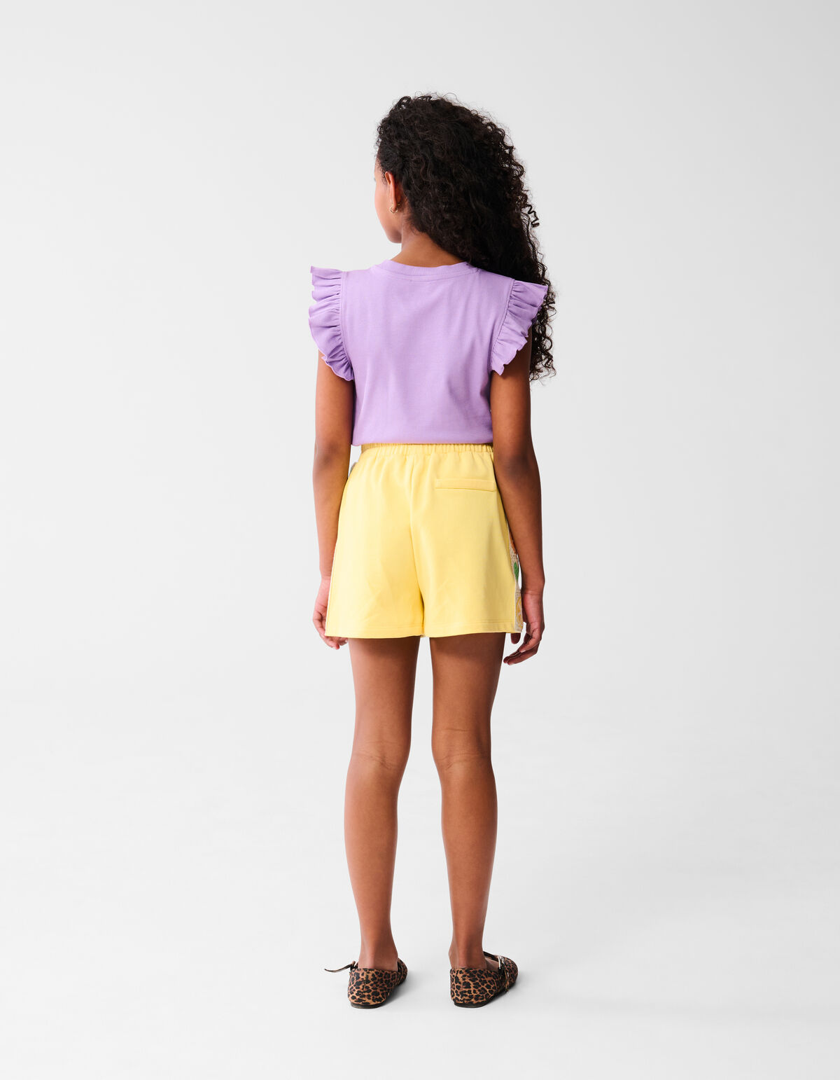 Ruffle Rib Top Hellviolett SHOEBY GIRLS
