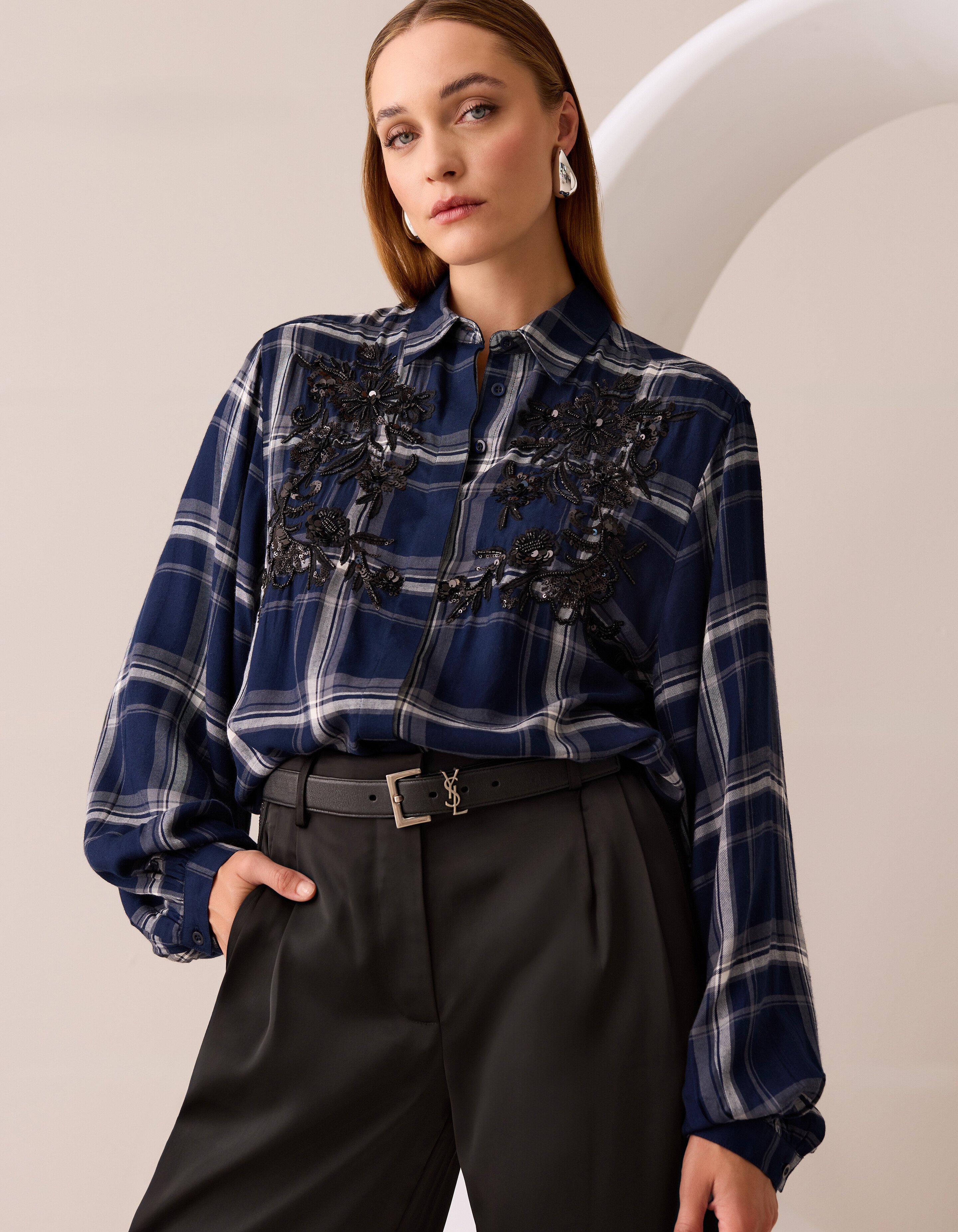 Diamond Beads Bluse Dunkelblau von Mieke SHOEBY WOMEN