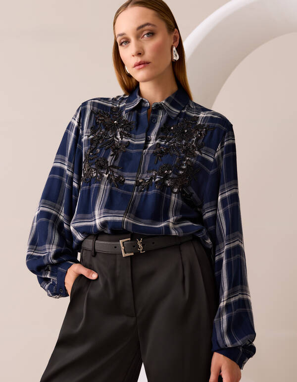 Diamond Beads Bluse Dunkelblau von Mieke SHOEBY WOMEN