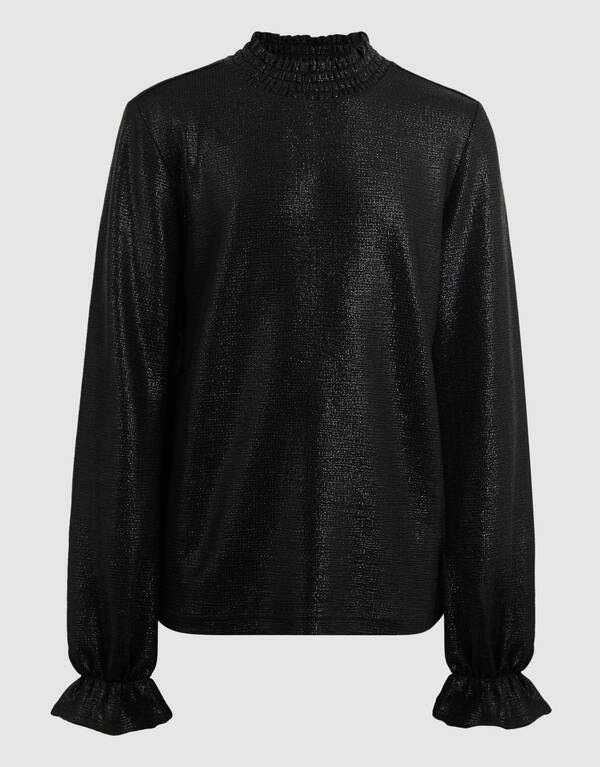 Metallisches Langarmoberteil Schwarz SHOEBY GIRLS