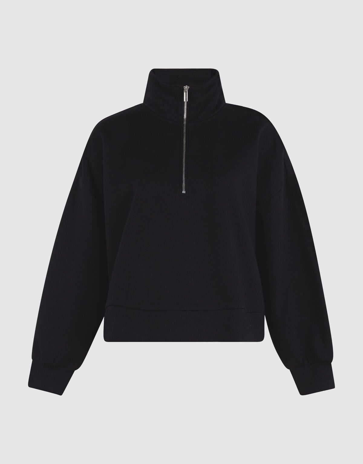 Oversized Pullover mit Rei&szlig;verschluss Schwarz SHOEBY WOMEN