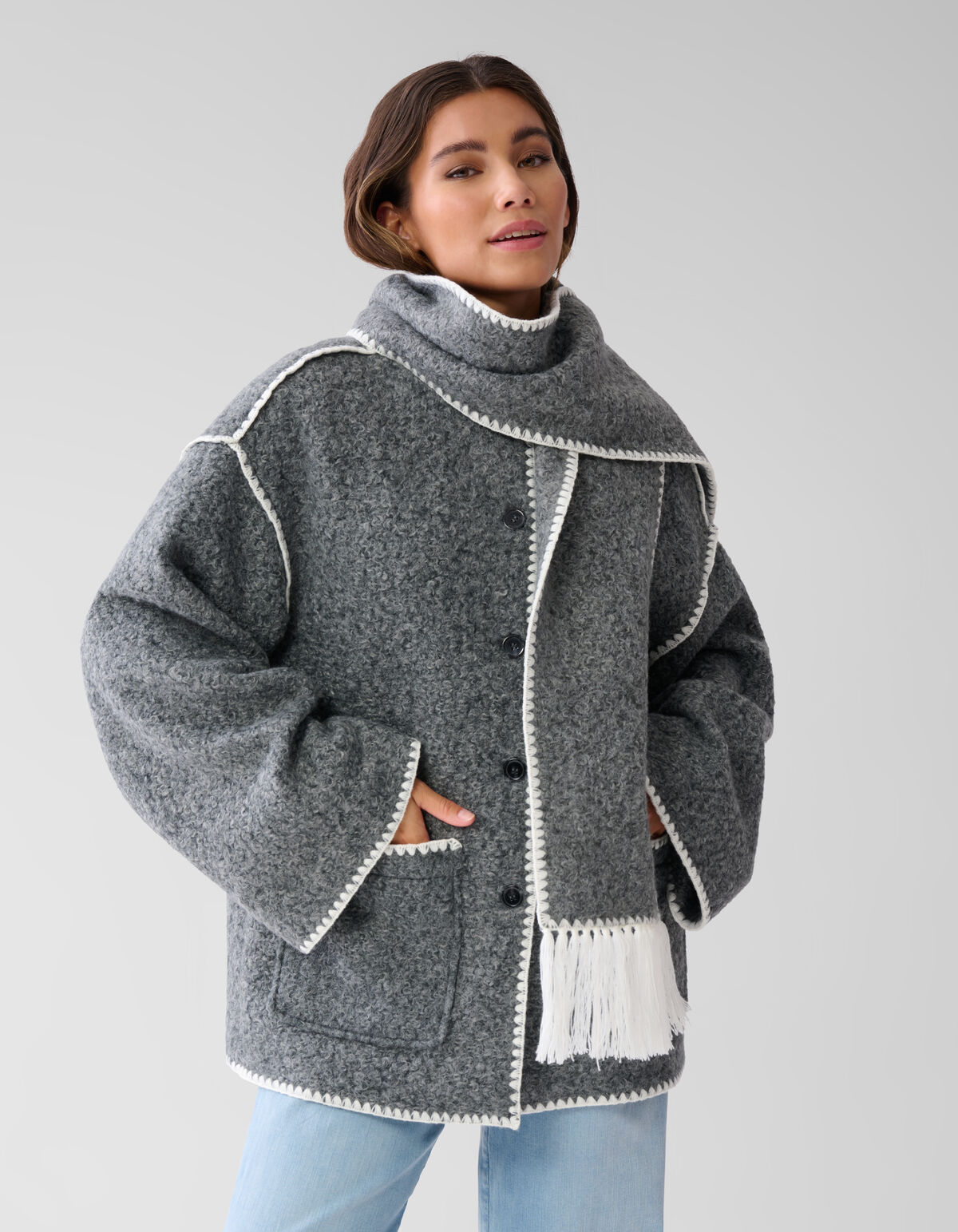 Schal Mantel Grau SHOEBY WOMEN