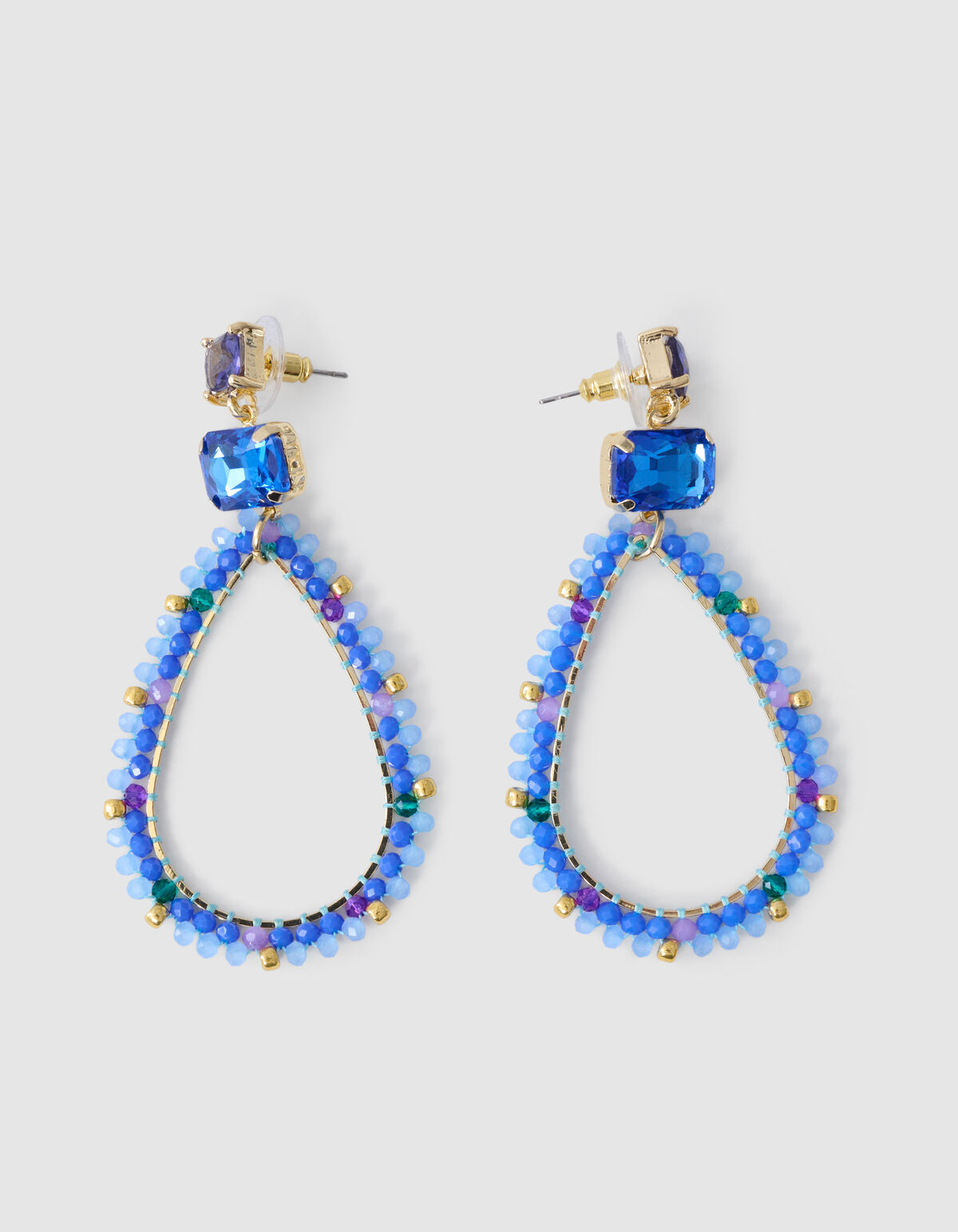 Ovale Statement-Ohrringe Blau SHOEBY ACCESSOIRES