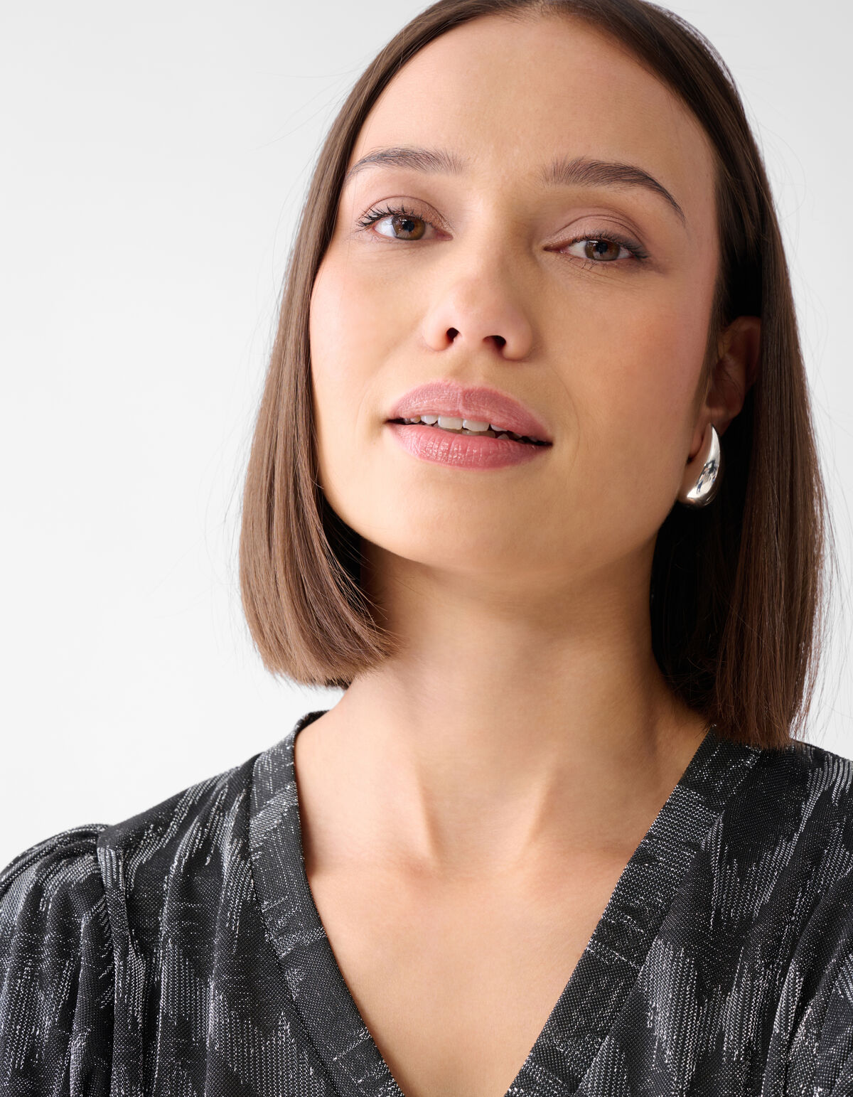 Lurex V-Ausschnitt Top Schwarz SHOEBY WOMEN