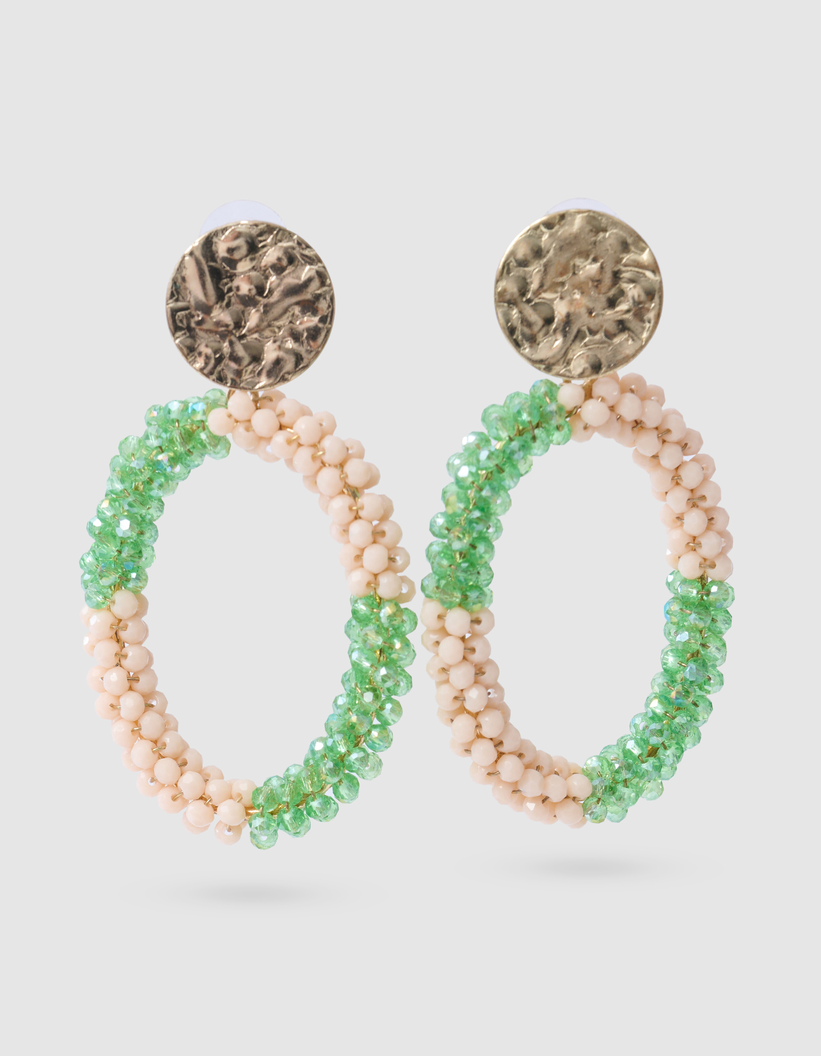 Ovale Ohrringe Gr&uuml;n SHOEBY ACCESSOIRES